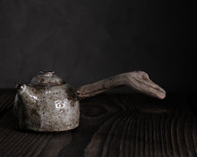 Load image into Gallery viewer, "The Old Mill" Teapot w/ Driftwood Side Handle & Brass Shavings