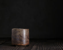 Load image into Gallery viewer, "Golden Knoll" Handmade Kurinuki Stoneware Teacup w/ Four Directions Foot