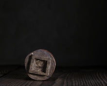 Load image into Gallery viewer, "Golden Knoll" Handmade Kurinuki Stoneware Teacup w/ Four Directions Foot