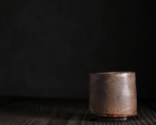 Load image into Gallery viewer, "Golden Knoll" Handmade Kurinuki Stoneware Teacup w/ Four Directions Foot