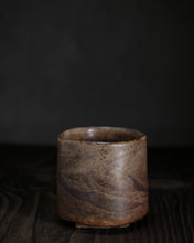 Load image into Gallery viewer, "Golden Knoll" Handmade Kurinuki Stoneware Teacup w/ Four Directions Foot