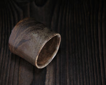 Load image into Gallery viewer, "Golden Knoll" Handmade Kurinuki Stoneware Teacup w/ Four Directions Foot