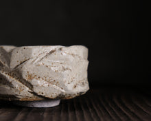 Load image into Gallery viewer, "Earth Ship" Handmade Kurinuki Faceted Stoneware Tea Bowl