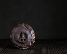 Load image into Gallery viewer, "Stillness of Dawn" Handmade Kurinuki Faceted Stoneware Tea Bowl w/ Peace Foot ✌️