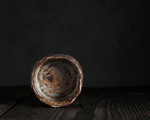 Load image into Gallery viewer, "Stillness of Dawn" Handmade Kurinuki Faceted Stoneware Tea Bowl w/ Peace Foot ✌️