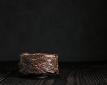 Load image into Gallery viewer, "Stillness of Dawn" Handmade Kurinuki Faceted Stoneware Tea Bowl w/ Peace Foot ✌️