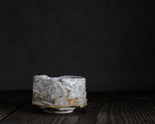 Load image into Gallery viewer, "Afternoon Raincloud" Handmade Kurinuki Faceted Stoneware Tea Bowl
