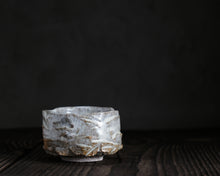 Load image into Gallery viewer, "Afternoon Raincloud" Handmade Kurinuki Faceted Stoneware Tea Bowl