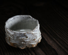 Load image into Gallery viewer, "Afternoon Raincloud" Handmade Kurinuki Faceted Stoneware Tea Bowl