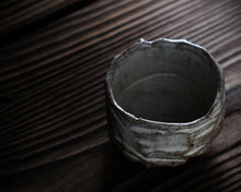 Load image into Gallery viewer, "Afternoon Raincloud" Handmade Kurinuki Faceted Stoneware Tea Bowl