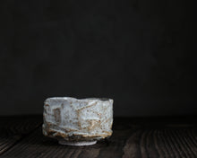 Load image into Gallery viewer, "Afternoon Raincloud" Handmade Kurinuki Faceted Stoneware Tea Bowl