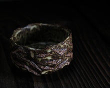 Load image into Gallery viewer, "The Wood Pile" Handmade Kurinuki Faceted Stoneware Tea Bowl