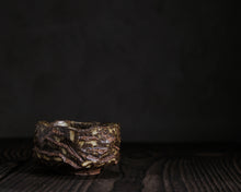 Load image into Gallery viewer, "The Wood Pile" Handmade Kurinuki Faceted Stoneware Tea Bowl