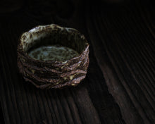 Load image into Gallery viewer, "The Wood Pile" Handmade Kurinuki Faceted Stoneware Tea Bowl