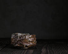 Load image into Gallery viewer, "The Autumn Sunshine" Handmade Kurinuki Faceted Stoneware Tea Bowl w/ Carbon Trap