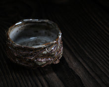 Load image into Gallery viewer, "The Autumn Sunshine" Handmade Kurinuki Faceted Stoneware Tea Bowl w/ Carbon Trap