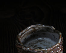 Load image into Gallery viewer, "The Autumn Sunshine" Handmade Kurinuki Faceted Stoneware Tea Bowl w/ Carbon Trap
