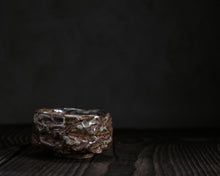 Load image into Gallery viewer, "The Autumn Sunshine" Handmade Kurinuki Faceted Stoneware Tea Bowl w/ Carbon Trap