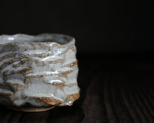 Load image into Gallery viewer, "The Spring Fed Pond" Handmade Kurinuki Faceted Stoneware Tea Bowl
