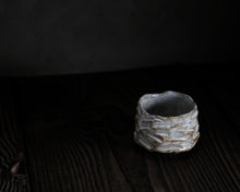 Load image into Gallery viewer, "The Spring Fed Pond" Handmade Kurinuki Faceted Stoneware Tea Bowl