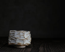 Load image into Gallery viewer, "The Spring Fed Pond" Handmade Kurinuki Faceted Stoneware Tea Bowl