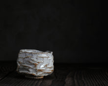 Load image into Gallery viewer, "The Spring Fed Pond" Handmade Kurinuki Faceted Stoneware Tea Bowl