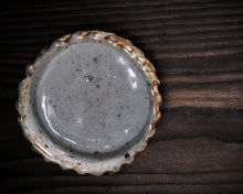 Load image into Gallery viewer, "Foggy Bog" Handmade Kurinuki Carved Grooves Stoneware Tea Bowl