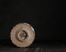 Load image into Gallery viewer, "Foggy Bog" Handmade Kurinuki Carved Grooves Stoneware Tea Bowl