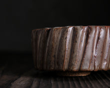 Load image into Gallery viewer, "Sanctuary Hill" Handmade Kurinuki Carved Grooves Stoneware Tea Bowl