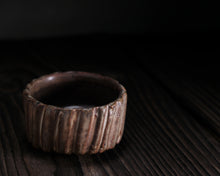Load image into Gallery viewer, "Sanctuary Hill" Handmade Kurinuki Carved Grooves Stoneware Tea Bowl