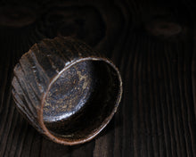 Load image into Gallery viewer, "The Old Oak Tree" Handmade Kurinuki Carved Grooves Stoneware Tea Bowl