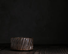 Load image into Gallery viewer, "The Old Oak Tree" Handmade Kurinuki Carved Grooves Stoneware Tea Bowl