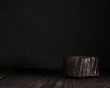 Load image into Gallery viewer, "The Old Oak Tree" Handmade Kurinuki Carved Grooves Stoneware Tea Bowl