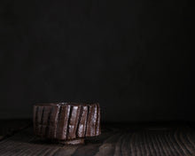 Load image into Gallery viewer, "The Property Line" Handmade Kurinuki Carved Grooves Stoneware Tea Bowl