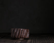 Load image into Gallery viewer, "The Property Line" Handmade Kurinuki Carved Grooves Stoneware Tea Bowl