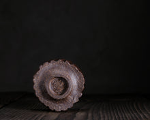 Load image into Gallery viewer, "The Property Line" Handmade Kurinuki Carved Grooves Stoneware Tea Bowl