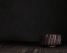 Load image into Gallery viewer, "The Property Line" Handmade Kurinuki Carved Grooves Stoneware Tea Bowl