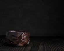 Load image into Gallery viewer, "Mushroom Patch" Handmade Kurinuki Faceted Stoneware Tea Bowl