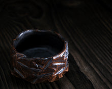 Load image into Gallery viewer, "Mushroom Patch" Handmade Kurinuki Faceted Stoneware Tea Bowl