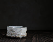 Load image into Gallery viewer, "Evening Aglow" Handmade Kurinuki Faceted Stoneware Tea Bowl