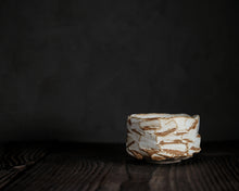 Load image into Gallery viewer, "Sunday's Snowdrift" Handmade Kurinuki Faceted Stoneware Tea Bowl