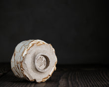 Load image into Gallery viewer, "Sunday's Snowdrift" Handmade Kurinuki Faceted Stoneware Tea Bowl