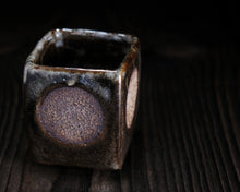 Load image into Gallery viewer, "Once in a Very Blue Moon" Handmade Kurinuki Square Stoneware Teacup