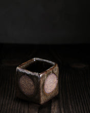 Load image into Gallery viewer, "Once in a Very Blue Moon" Handmade Kurinuki Square Stoneware Teacup