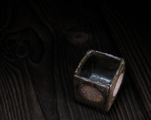 Load image into Gallery viewer, "Once in a Very Blue Moon" Handmade Kurinuki Square Stoneware Teacup