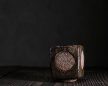 Load image into Gallery viewer, "Once in a Very Blue Moon" Handmade Kurinuki Square Stoneware Teacup