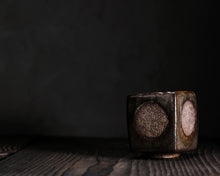Load image into Gallery viewer, "Once in a Very Blue Moon" Handmade Kurinuki Square Stoneware Teacup
