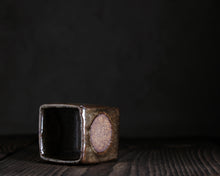 Load image into Gallery viewer, "Once in a Very Blue Moon" Handmade Kurinuki Square Stoneware Teacup