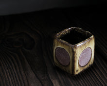 Load image into Gallery viewer, "The Circle Game" Handmade Kurinuki Square Stoneware Teacup