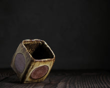 Load image into Gallery viewer, "The Circle Game" Handmade Kurinuki Square Stoneware Teacup